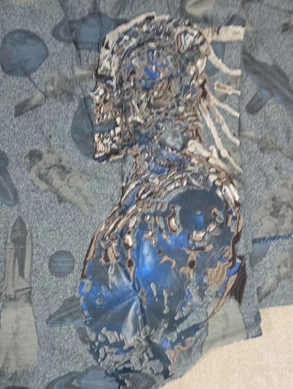Robert Graham Blue Space & Astronaut Print Shirt Jacket